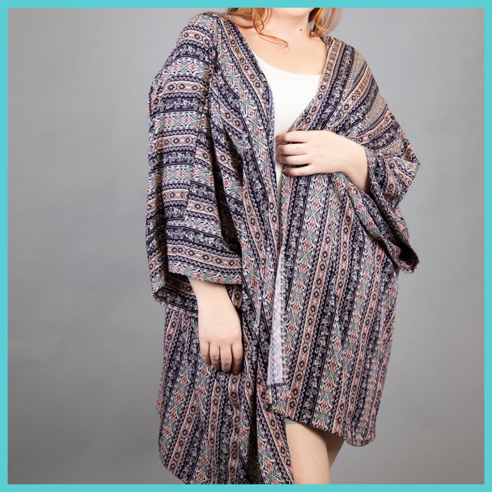 Paisley Raye Kimono Cardigan  -Plus Size